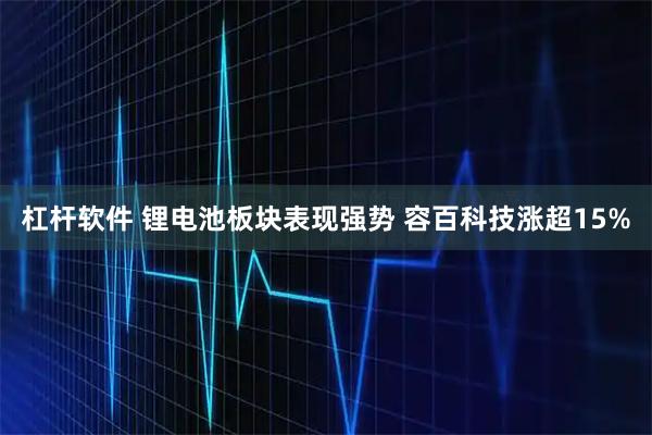 杠杆软件 锂电池板块表现强势 容百科技涨超15%